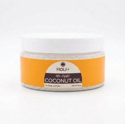 HOLI Organic Virgin Cold-Pressed Coconut Oil Skin & Coat Supplement for Dogs, 8-oz jar