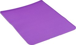 Messy Cats Silicone Cat Litter Mat with Soft Graduated Spikes, 18 x 14-in, Purple