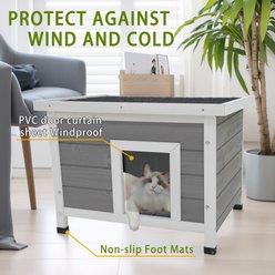 Cesicia Asphalt Roof Waterproof Wooden Dog & Cat House, Gray slide 2 of 6