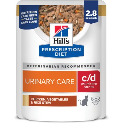 Hill's Prescription Diet Hill's Prescription Diet c/d Multicare Stress Feline Chicken, Vegetables & Rice Stew Wet Cat Food, 2.8-oz pouch, case of 24