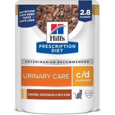 Hill's Prescription Diet Hill's Prescription Diet c/d Multicare Feline Chicken, Vegetables & Rice Stew Wet Cat Food, 2.8-oz pouch, case of 24