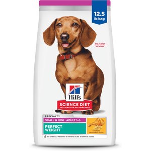 Hill's Science Diet Adult Perfect Weight Small & Mini Chicken & Brown Rice Recipe Dog Food, 12.5-lb bag