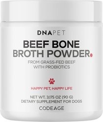 DNA Pet Beef Bone Broth Powder Digestive Aid for Dogs, 3.175-oz canister