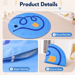 NonoPets 2-in-1 Interactive Electronic Rolling Ball & Hide & Seek Play Mat Dog & Cat Toy, Blue slide 2 of 9