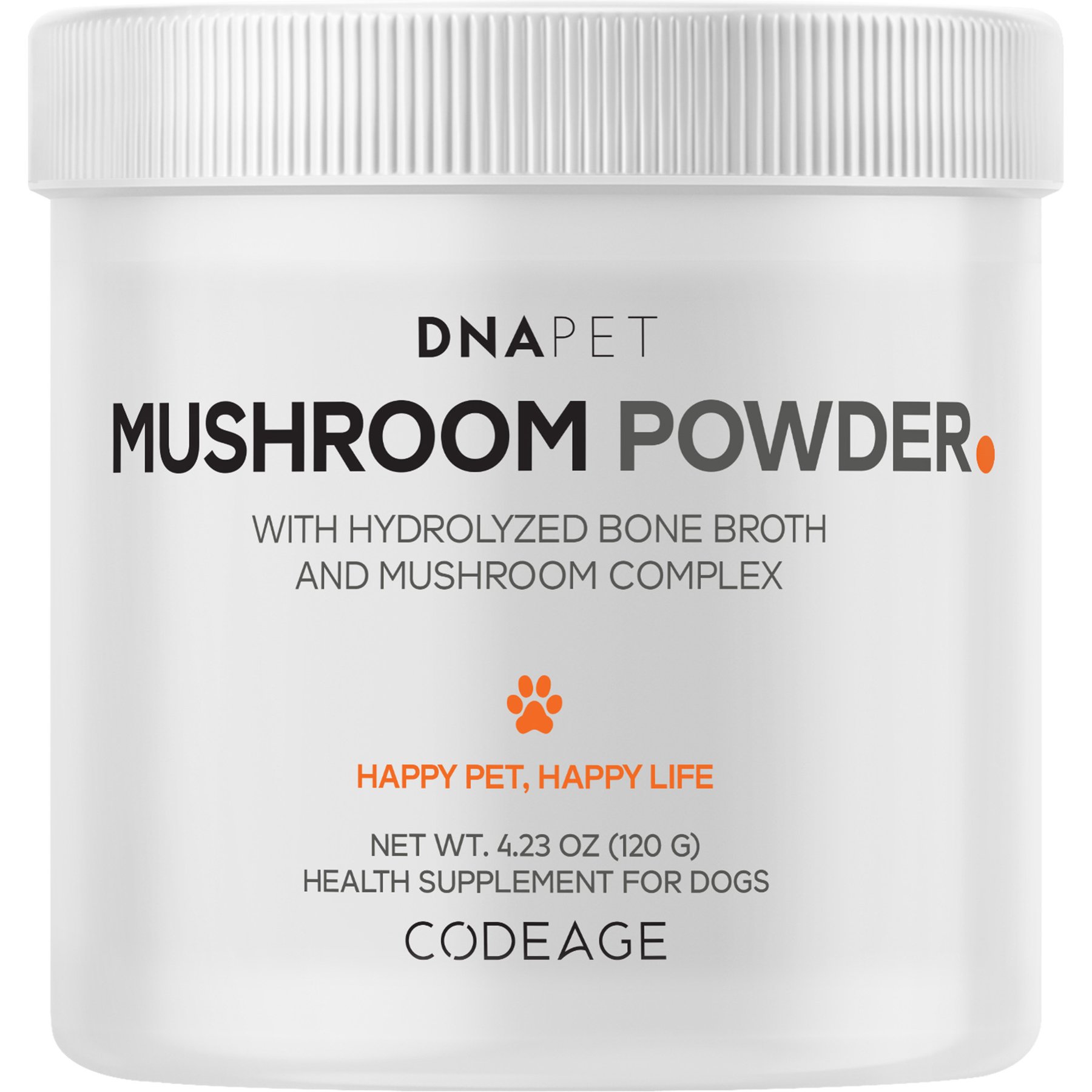 DNA Pet Mushroom Powder Immune Support Supplement for Dogs, 4.23-oz canister