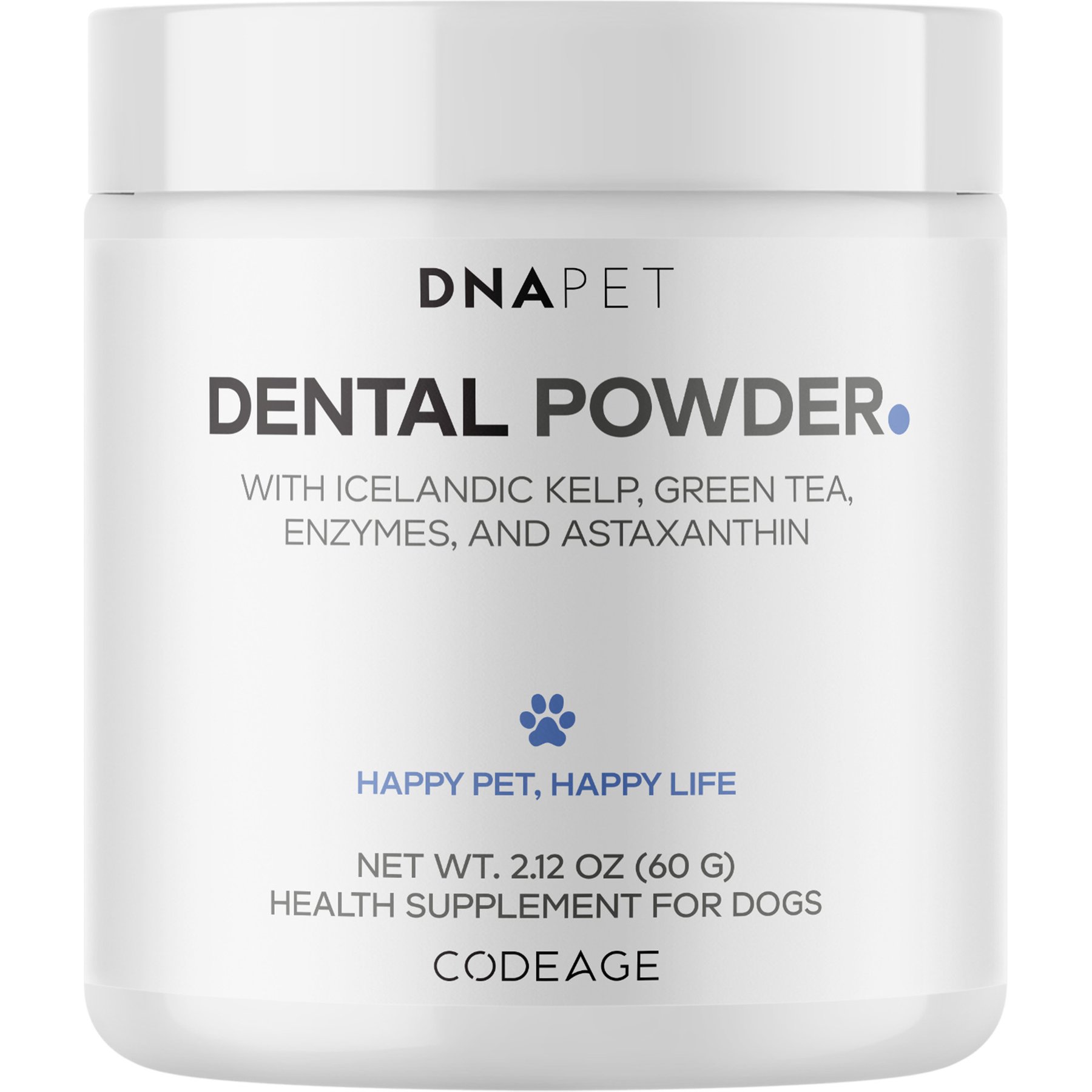 DNA Pet Dental Powder Supplement for Dogs, 2.12-oz canister