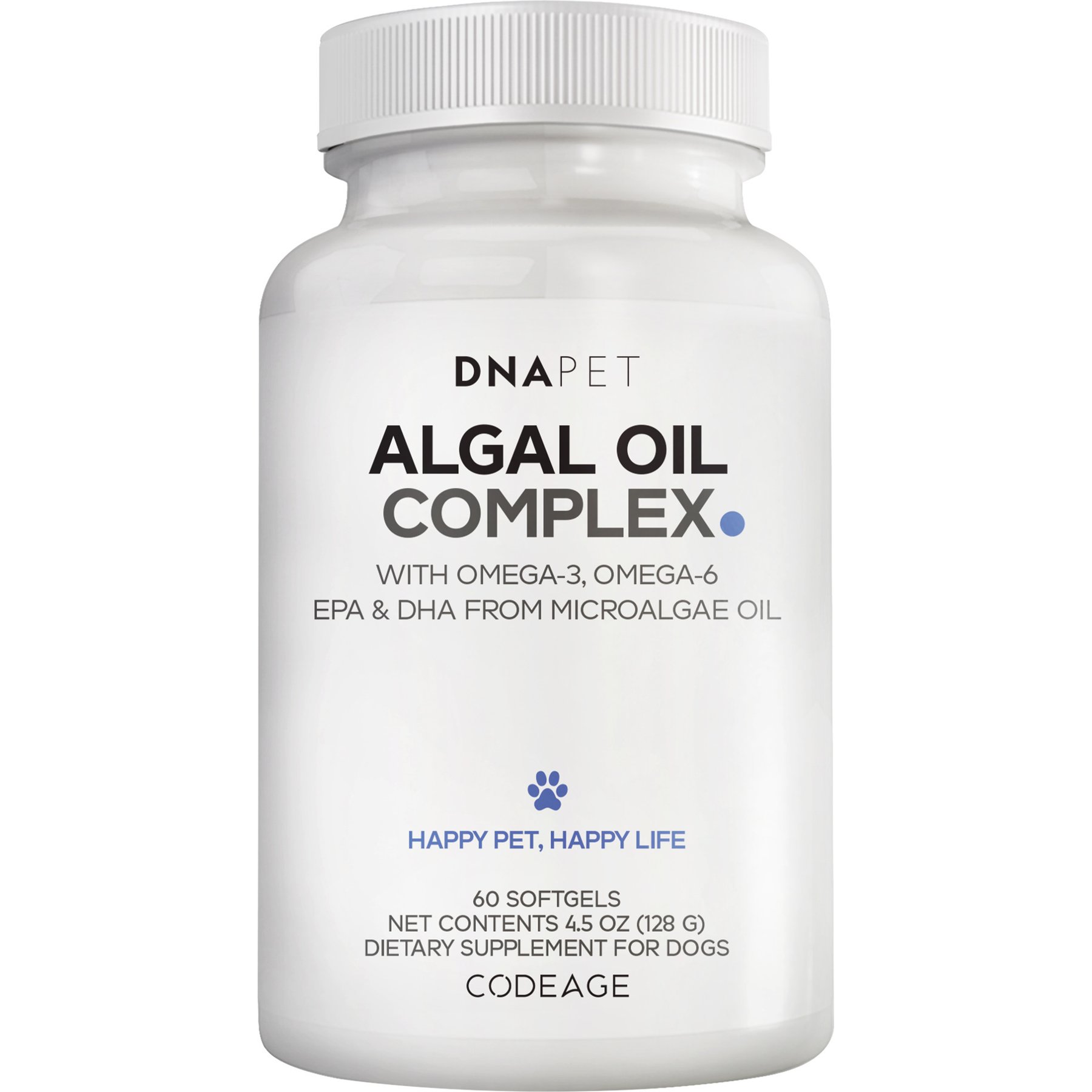 DNA Pet Algal Oil Complex Skin & Coat Supplement for Dogs, 4.5-oz bottle