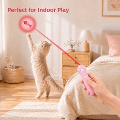 NonoPets Multi-Pattern Projection Laser Pointer Paw Shaped Interactive Electronic Dog & Cat Toy, Pink slide 2 of 9