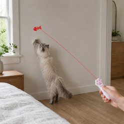 NonoPets Multi-Pattern Projection Laser Pointer Paw Shaped Interactive Electronic Dog & Cat Toy, White