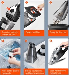 LFC PETS 901 Portable Cordless Handheld Vacuum Cleaner, 13.77 x 1.49 x 1.37-in, Blue slide 2 of 8