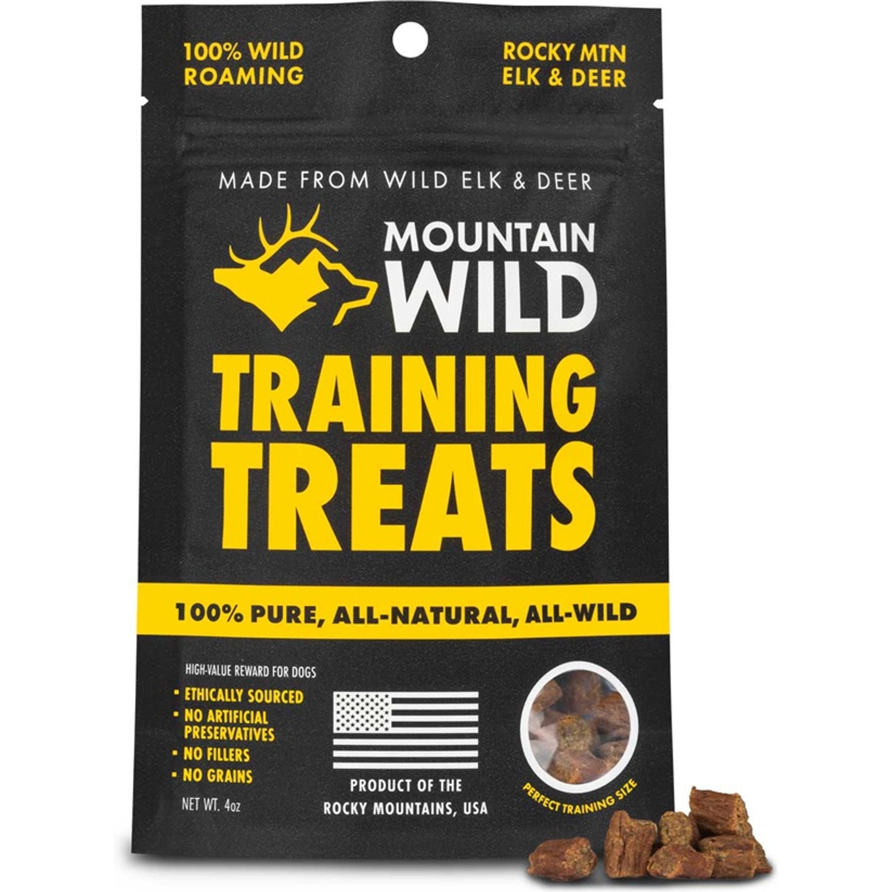Mountain Wild Training High-Protein Elk & Venison Soft & Chewy Dog Treats, 4-oz bag