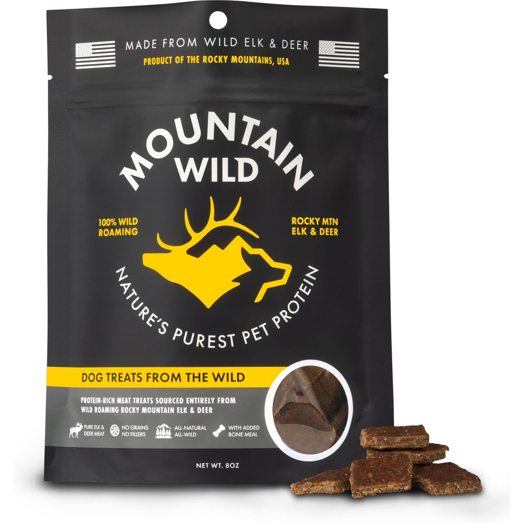 Mountain Wild High-Protein Elk & Venison Soft & Chewy Dog Treats, 8-oz bag