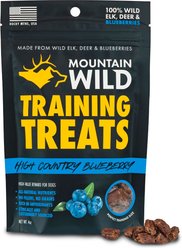 Mountain Wild Training Grain-Free Elk & Venison High Country Blueberry Soft & Chewy Dog Treats, 4-oz bag