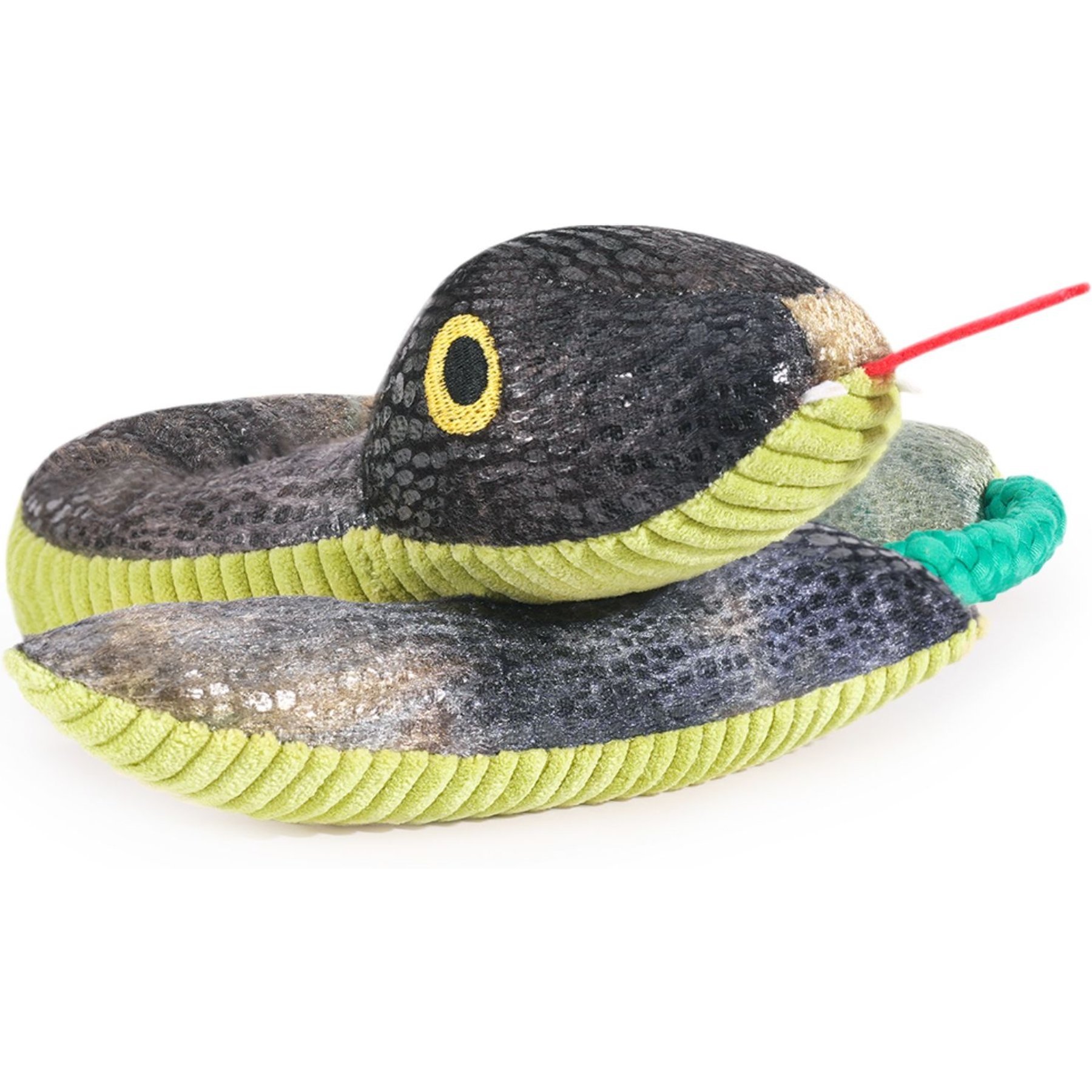 HugSmart Snake Rope Tug Squeaky Plush Dog Toy, Green, Medium/Large: 32 x 2.8 x 2.8-in
