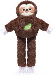 HugSmart Sloth Crinkle Squeaky Plush Dog Toy, Brown, Small/Medium: 15 x 13.5 x 4-in