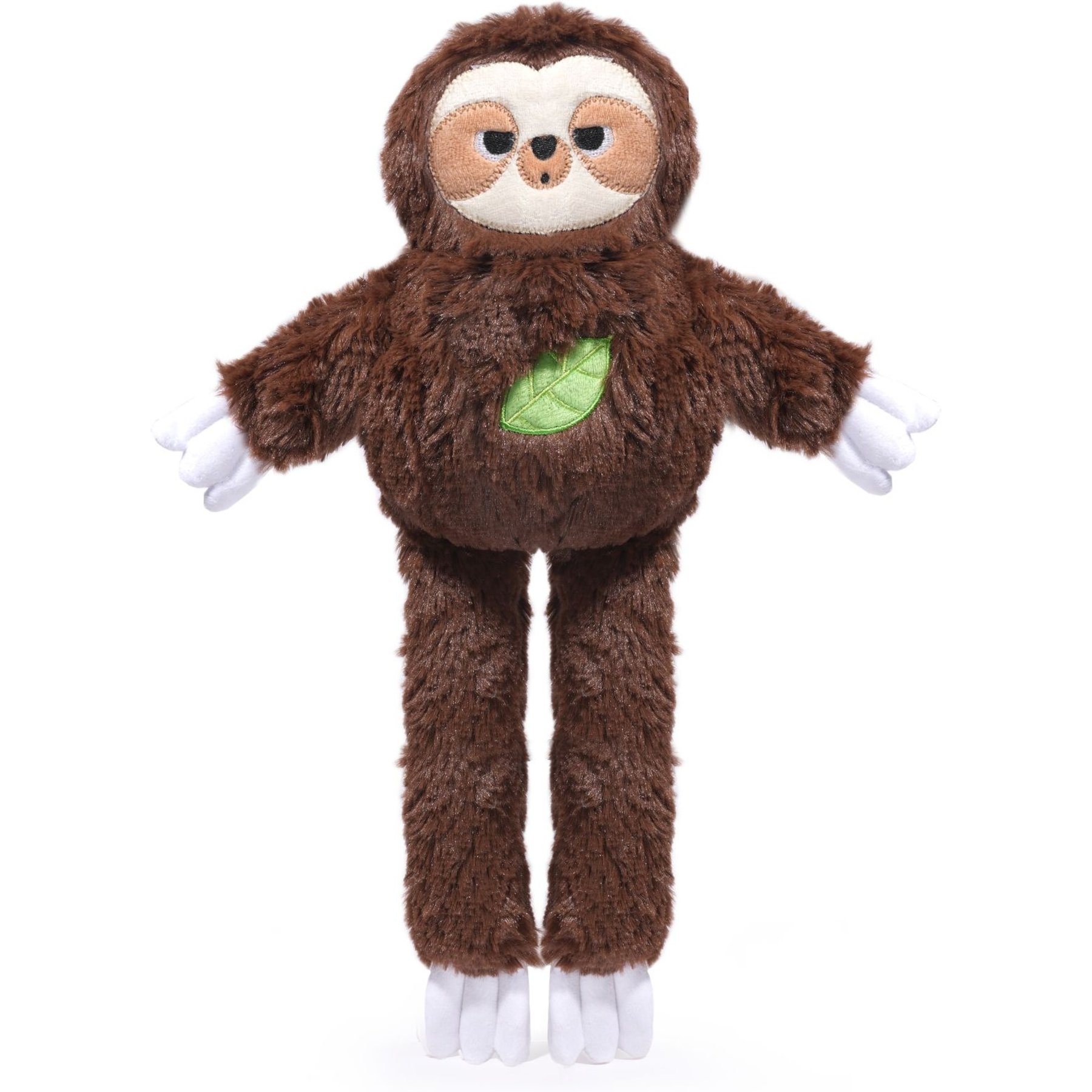 HugSmart Sloth Crinkle Squeaky Plush Dog Toy, Brown, Small/Medium: 15 x 13.5 x 4-in