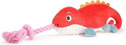 HugSmart Lizard Plush Squeaky Rope Tug Dog Toy, Red, Medium/Large: 15.8 x 6.5 x 4-in
