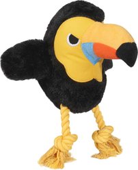 HugSmart Toucan Rope Tug Squeaky Plush Dog Toy, Black/Yellow, Medium/Large: 11 x 8 x 4-in slide 1 of 5