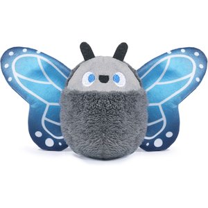 HugSmart Squeaky Spiky Plush Morpho Butterfly Exercise Ball Dog Toy, Blue/Grey, Medium: 5 x 11 x 3.5-in