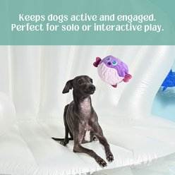 HugSmart Squeaky Spiky Plush Puffer Fish Exercise Ball Dog Toy, Purple, Medium: 4 x 6.3 x 5-in slide 2 of 5