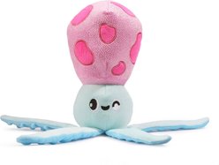 HugSmart Squid Squeaky Plush Dog Toy, Pink/Blue, Small/Medium: 16 x 5.3 x 4-in