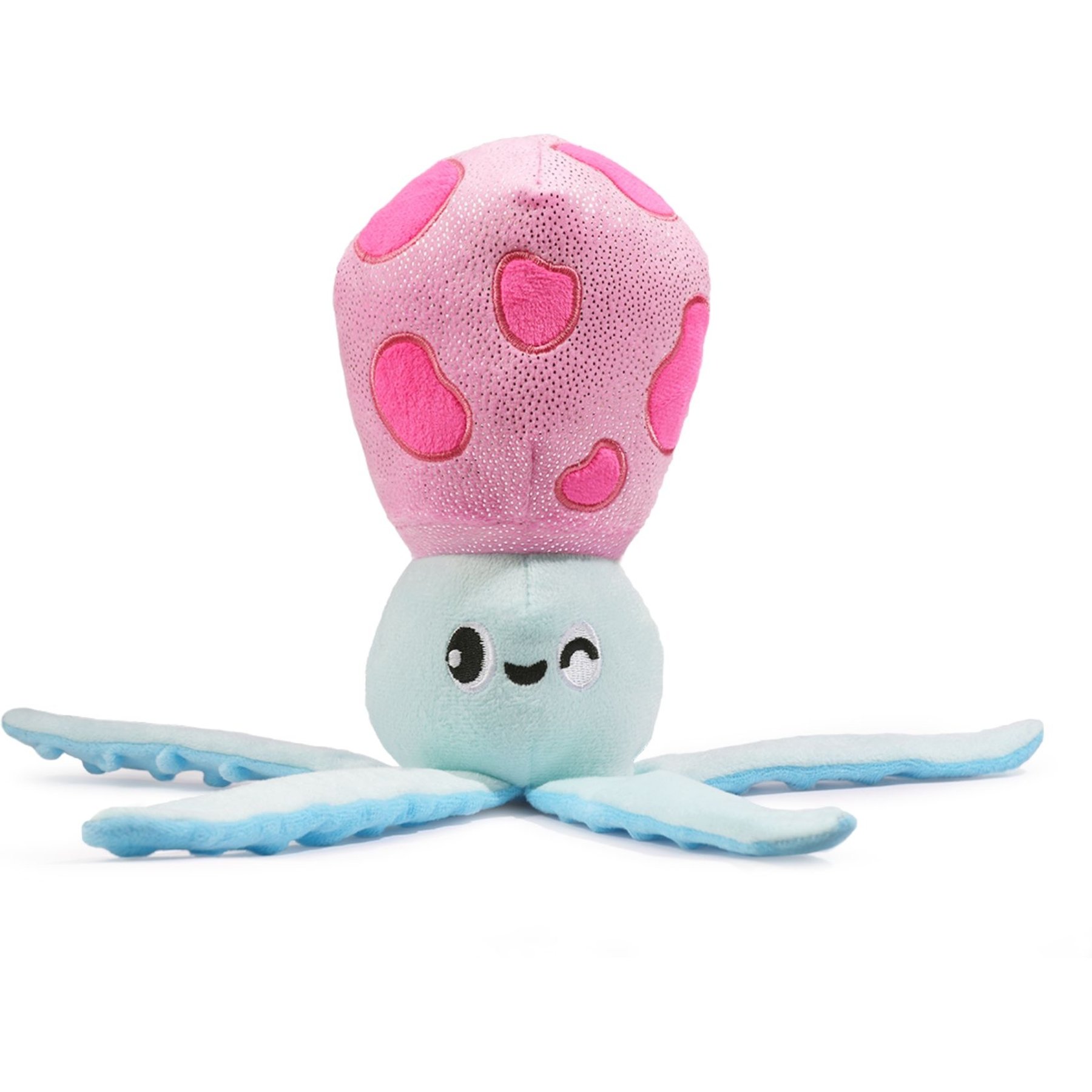 HugSmart Squid Squeaky Plush Dog Toy, Pink/Blue, Small/Medium: 16 x 5.3 x 4-in