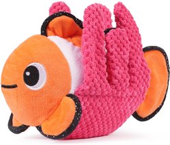 HugSmart Clown Fish Squeaky Crinkle Plush Dog Toy, Multicolor, Small/Medium: 6.8 x 10.2 x 3.2-in