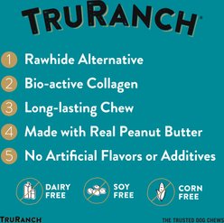 TruRanch Peanut Butter Collagen Roll Hard Chew Dog Treats, 9-in, 20 count slide 2 of 9