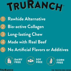 TruRanch Beef Collagen Roll Hard Chew Dog Treats, 9-in, 20 count slide 2 of 9