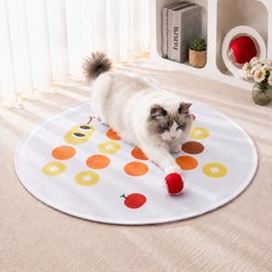NonoPets 2-in-1 Interactive Electronic Rolling Ball & Hide & Seek Play Mat Dog & Cat Toy, White