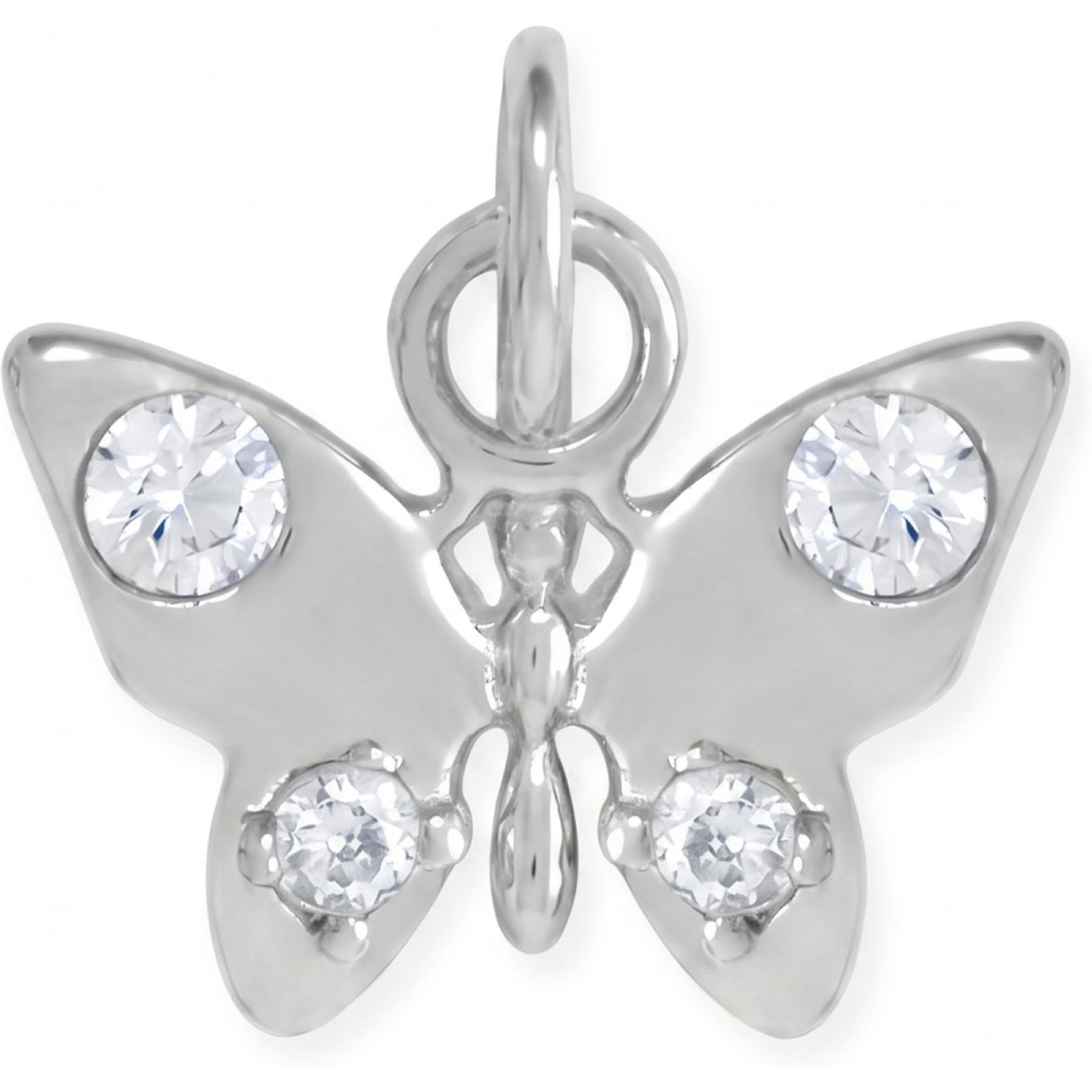 Best FURever Friends Sterling Silver Dainty Butterfly with CZ Accents Charm
