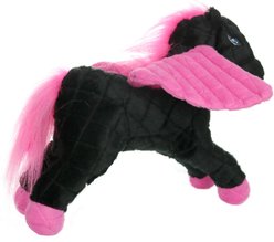 Mighty Liar Pegasus Squeaky Plush Dog Toy, Black Pink