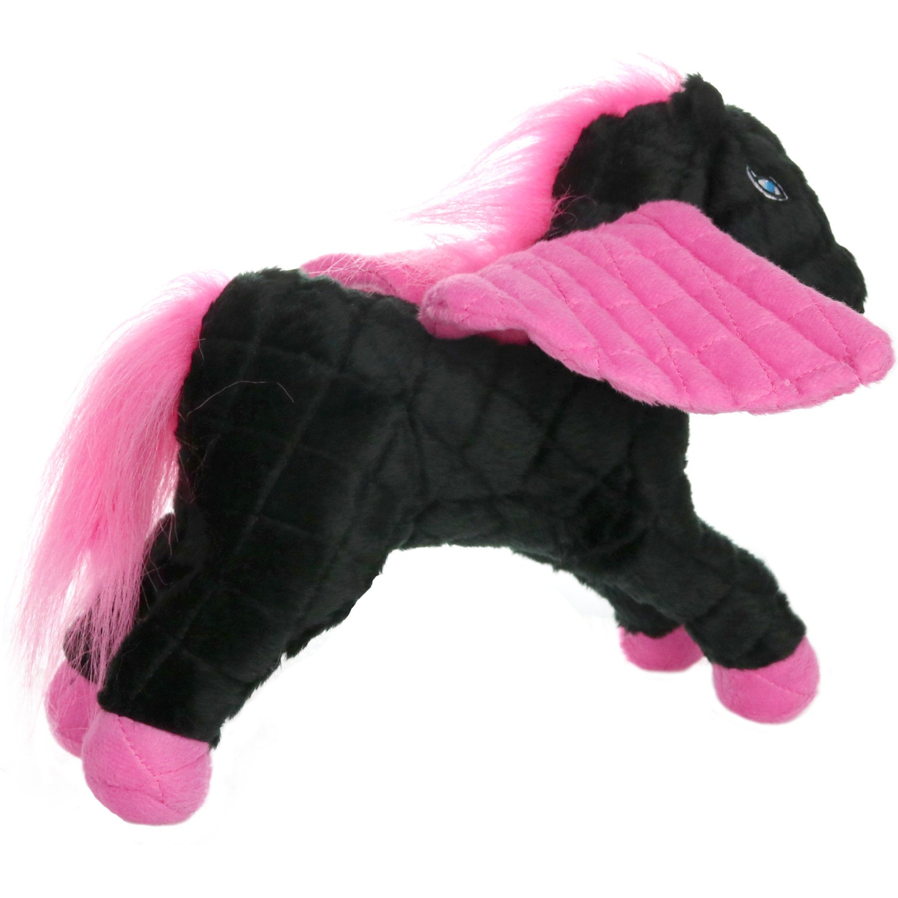 Mighty Liar Pegasus Squeaky Plush Dog Toy, Black Pink