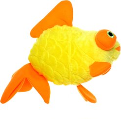 Mighty Massive Ocean Goldfish Squeaky Plush Dog Toy, Yellow