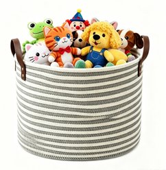 HOMAGICO Dog Toy Storage Basket, Grey