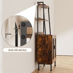 Saudism 58-in Tall Food Storage Cabinet Dog & Cat Feeding Station with Paw-Proof Magnetic Doors, Adjustable Shelves, Towel Bar & Anti-Tipping Freestanding Pantry, Vintage slide 2 of 8