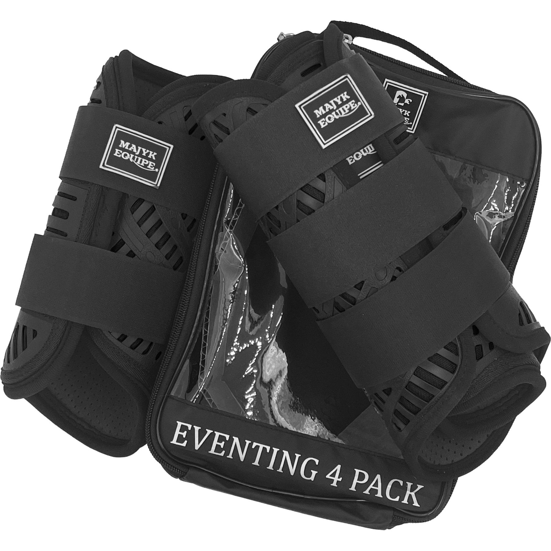Majyk Equipe Color Elite Eventing Horse Boots, 4 count, Black, Medium