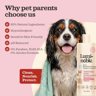 Show full view: Lumi-noble 2in1 Puppy Shampoo + Conditioner, 16-fl oz bottle slide 3 of 10