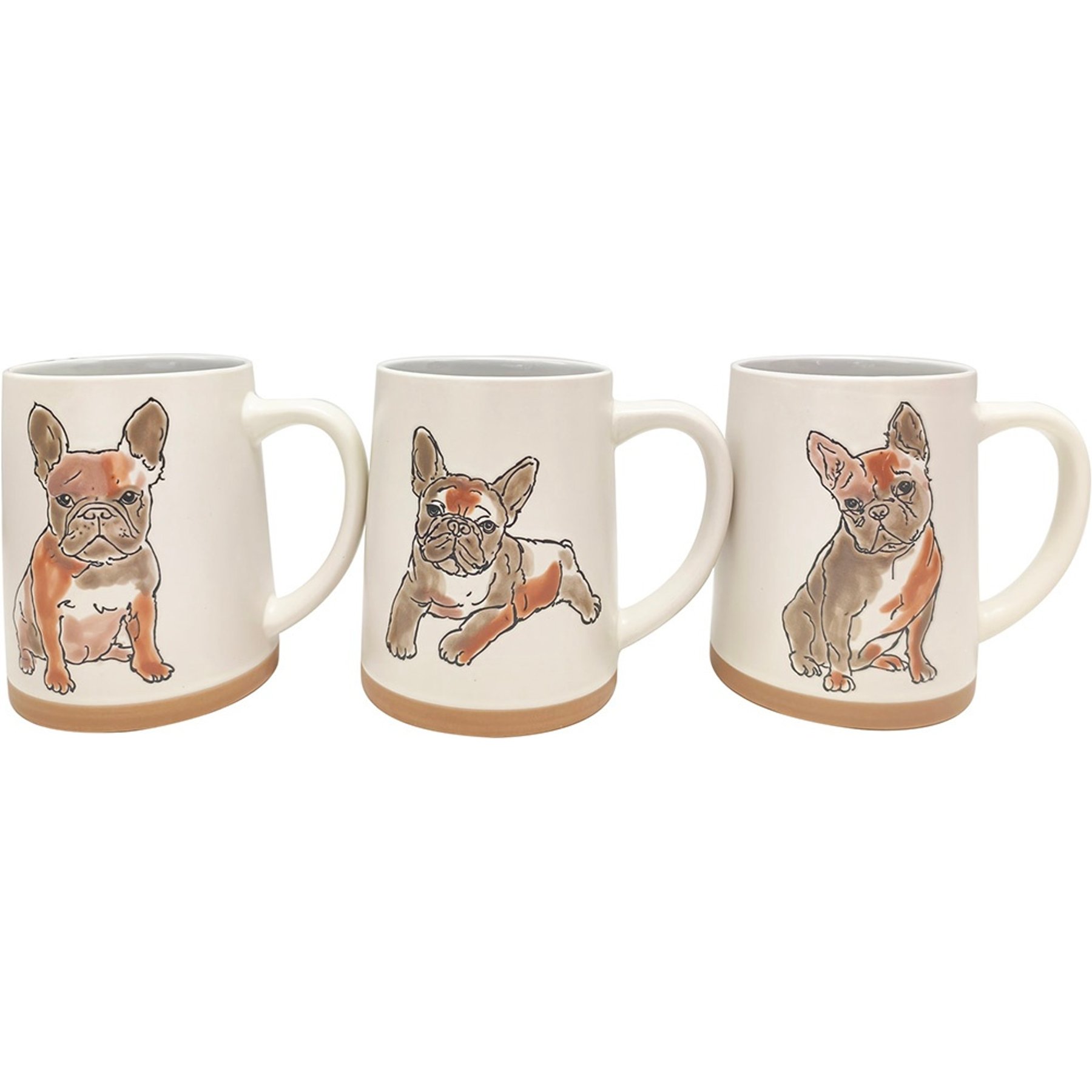 Blue Sky Clayworks Watercolor French Bulldog Mug, 18-oz
