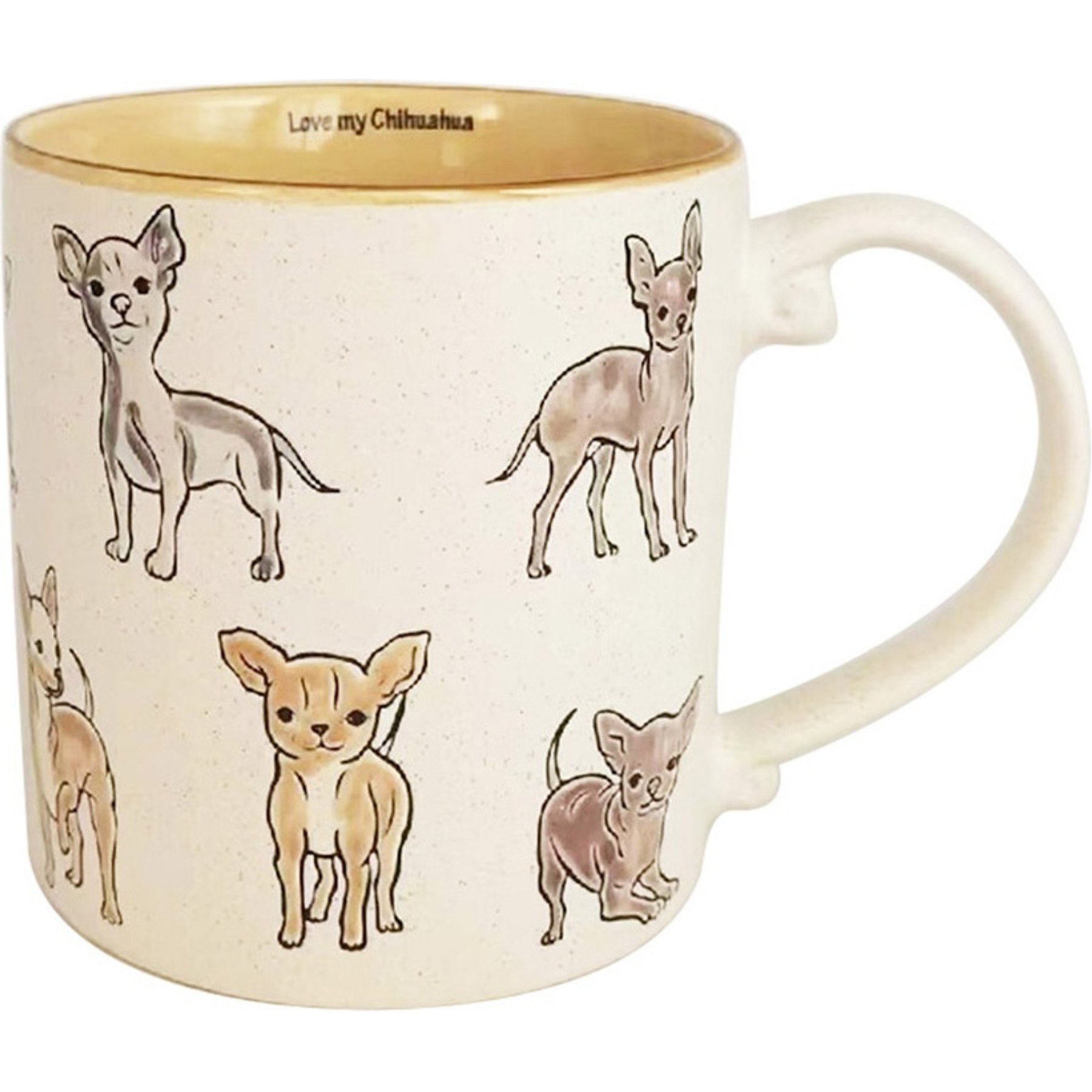 Blue Sky Clayworks Chihuahua Mug, Cream, 21-oz