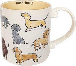 Blue Sky Clayworks Danshund Paw Mug, Cream, 21-oz