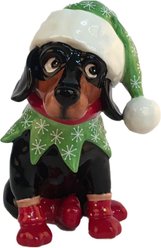Blue Sky Clayworks Christmas Hat Dachshund Figurine