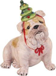 Blue Sky Clayworks Penny with Holiday Tree Hat Dog Figurine
