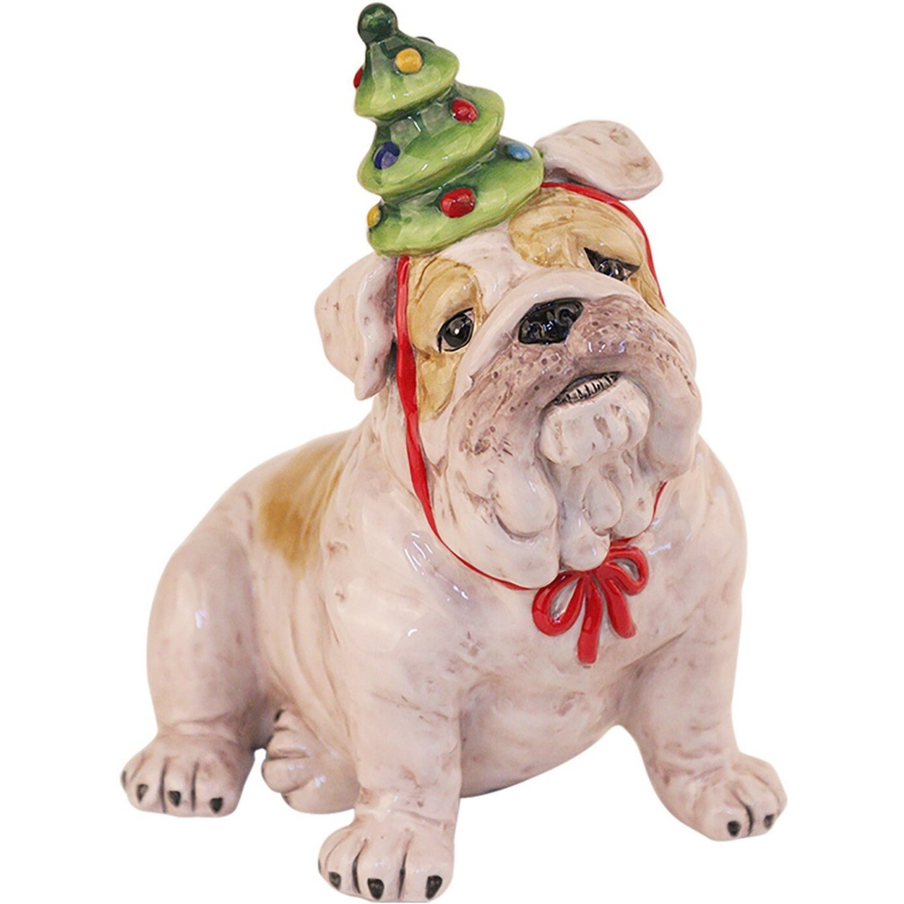 Blue Sky Clayworks Penny with Holiday Tree Hat Dog Figurine