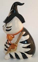 Blue Sky Clayworks Cat with Witch Hat Figurine slide 2 of 2