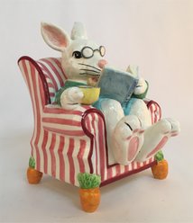 Blue Sky Clayworks Easter Bunny Chair Figurine slide 2 of 2