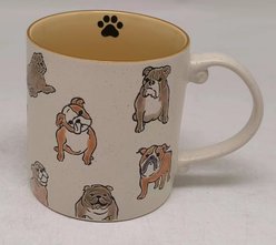 Blue Sky Clayworks English Bulldog Mug, Cream, 21-oz