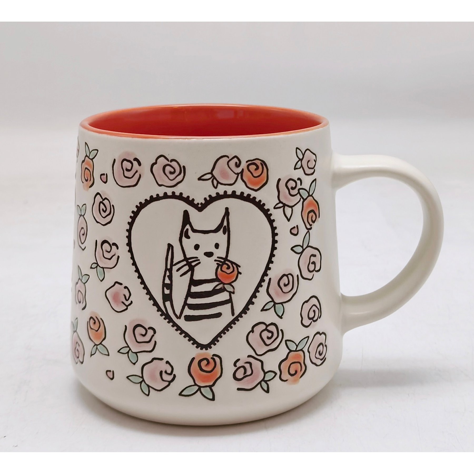 Blue Sky Clayworks Paws And Petals Cat Mug, 16-oz