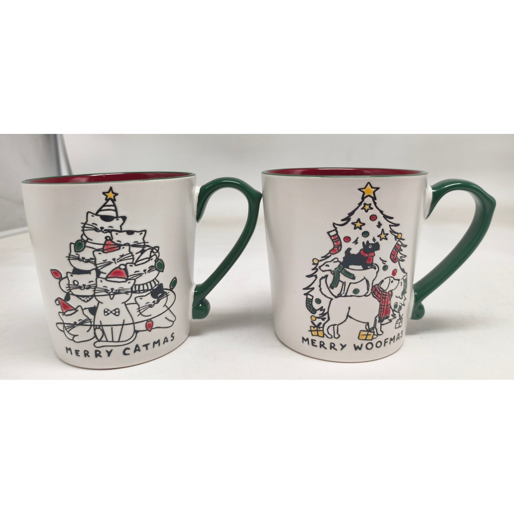 Blue Sky Clayworks Fur-Ever Festive Christmas Tree'S B Mug, 18-oz