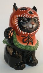 Blue Sky Clayworks Cat with Pumkinhead Hat Figurine slide 2 of 2